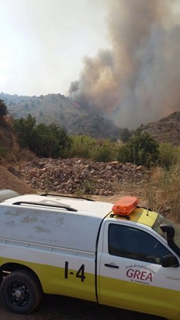 Panorámica del incendio en Gualchos y Lújar