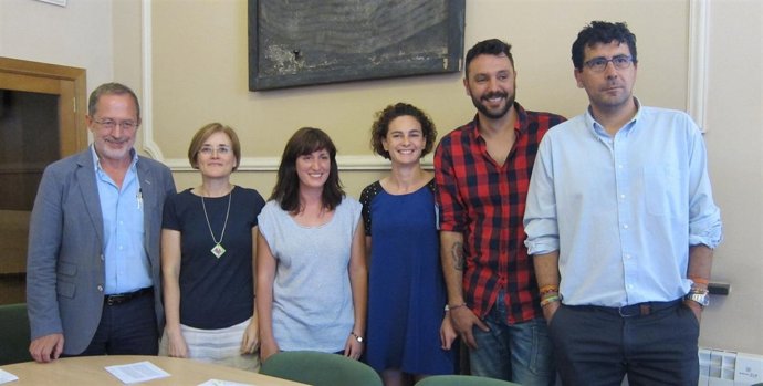 De izq. A dch., Saravia, Fontériz, Sánchez, Ana Mª Hernández, Rodríguez y Bustos