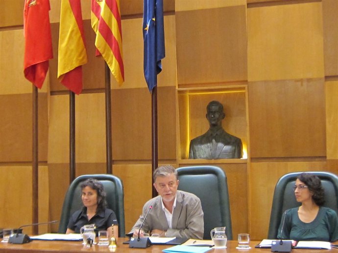 El alcalde de Zaragoza, Pedro Santisteve, en el Pleno.