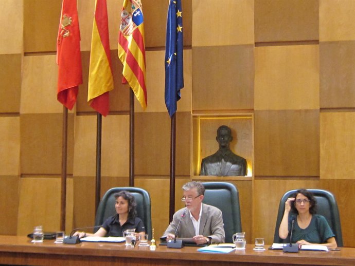 El alcalde de Zaragoza, Pedro Santisteve, en sesión plenaria.