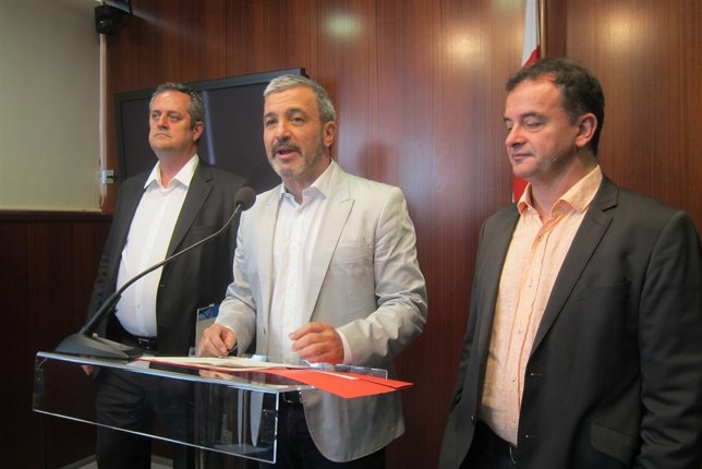 El portavoz de CiU, Joaquim Forn (CiU)  Jaume Collboni (PSC)  Alfred Bosch (ERC)