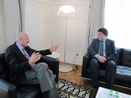 El pte. de la Diputación de Girona, Pere Vila; y el de la Cámar Domènec Espadalè