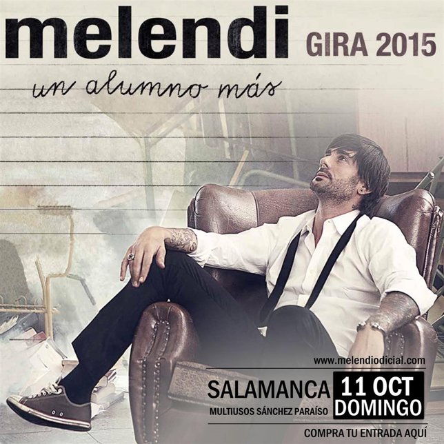 Cartel promocional del concierto de Melendi en Salamanca