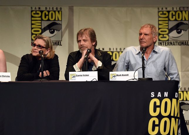 Speaks onstage at the Lucasfilm panel during Comic-Con International 2015 at the