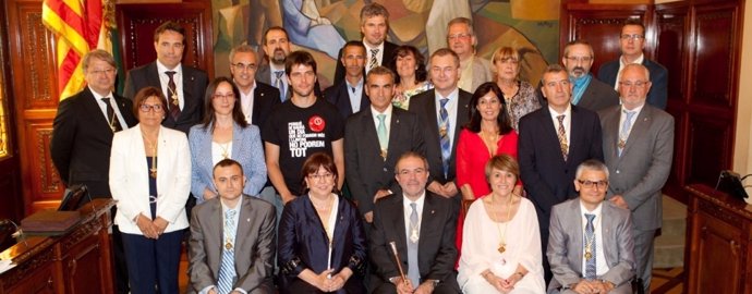 El pte.De la Diputación de Lleida J.Reñé, en la constitución de la corporación