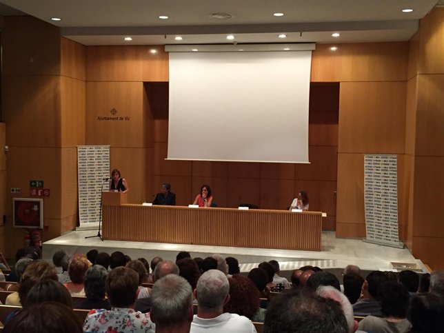 La expresidenta de la ANC, Carme Forcadell, en un acto en Vic