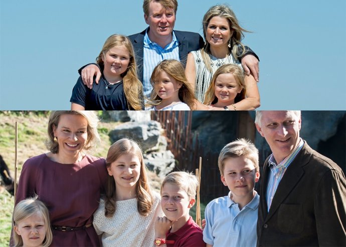 Máxima y su posado familiar en la playa al posado en el zoo de Matilde de Bélgic