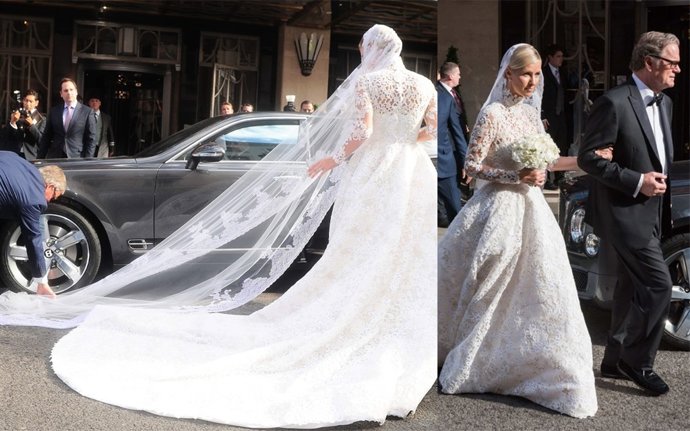 Nicky Hilton boda drama por el velo coche 