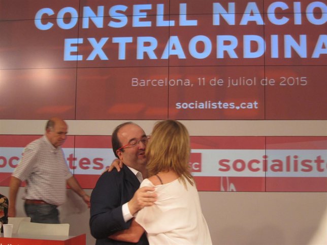 Miquel Iceta y Carme Chacón en el Consell Nacional del PSC