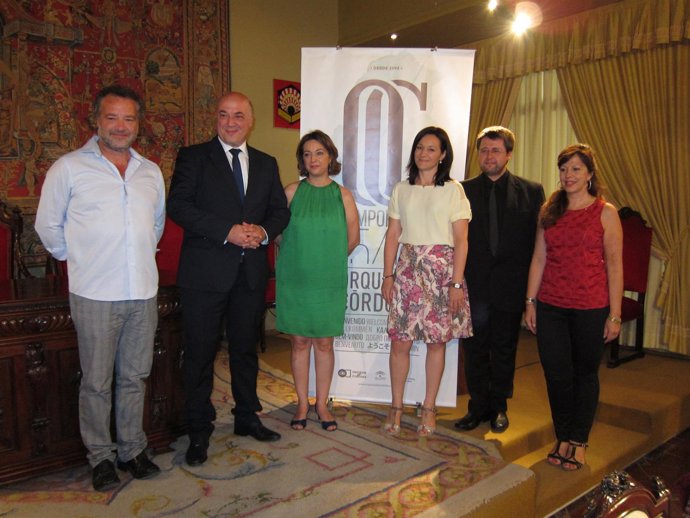 Ambrosio y Crespín (centro), entre Ruiz y Ramos en la presentación