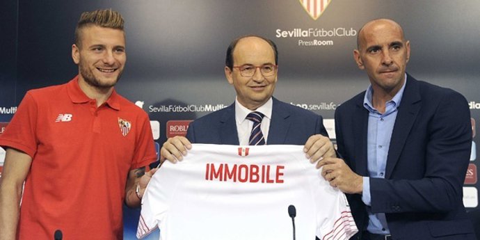 Presentación ,Ciro Immobile con el Sevilla FC 