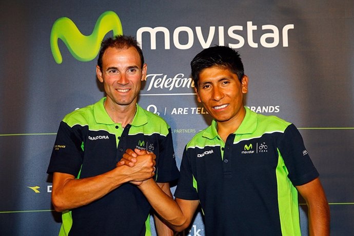 Alejandro Valverde y Nairo Quintana, ciclistas del Movistar Team