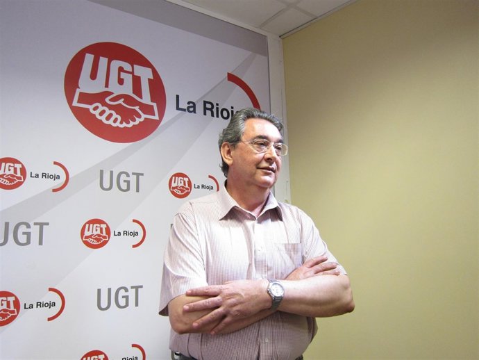 El secretario confederal de UGT, Toni Ferrer en Logroño