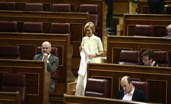 Rosa Díez y Manuel Chaves en el Congreso