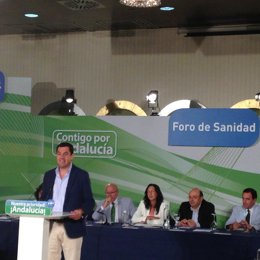 Juanma Moreno, en el Foro de Sanidad del PP-A