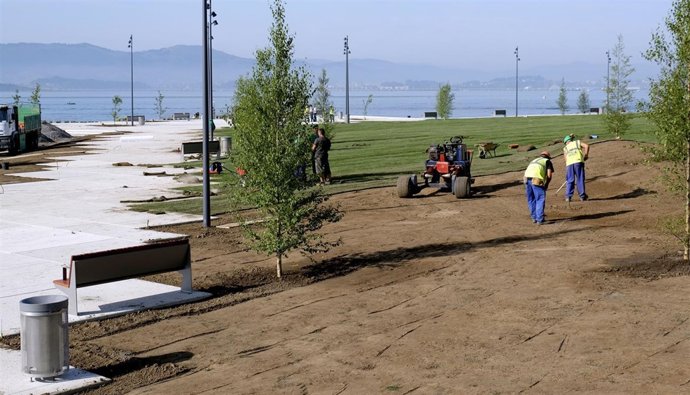 Trabajos en la explanada de Gamazo