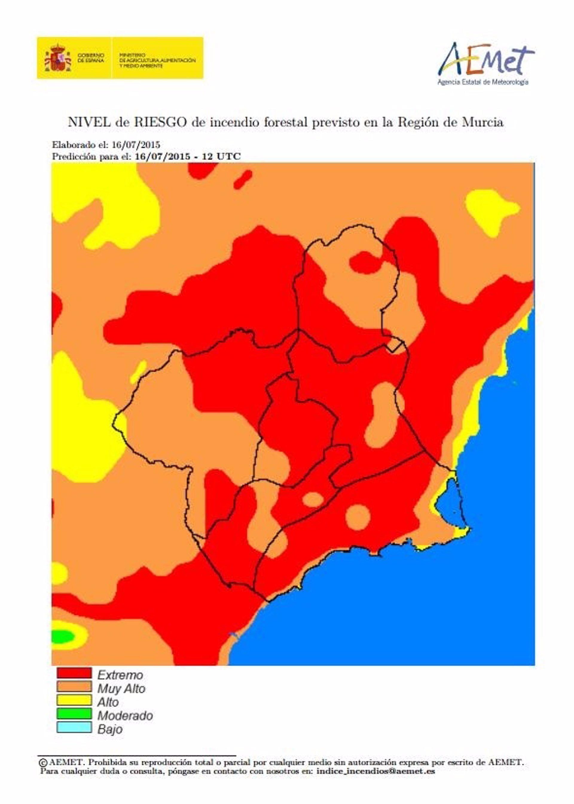 El Riesgo De Incendio Forestal Previsto Este Jueves Es Extremo O Muy Alto Toda La Región 4134