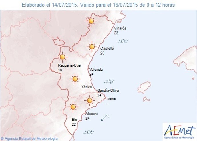 Predicción de este jueves 