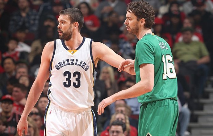 Pau y Marc Gasol en el Grizzlies-Bulls