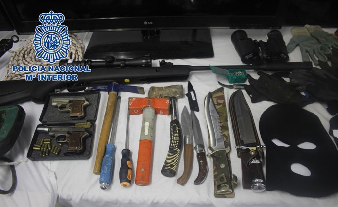 Imagen de las armas que utilizaban en los asaltos