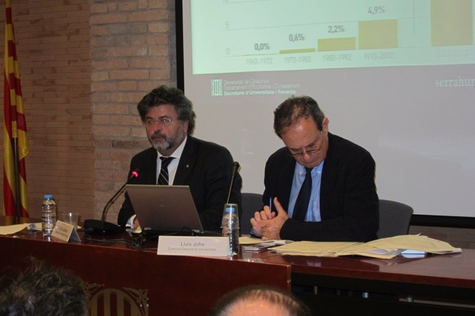 Antoni Castellà y Lluís Jofre en la presentación del balance del Serra Húnter