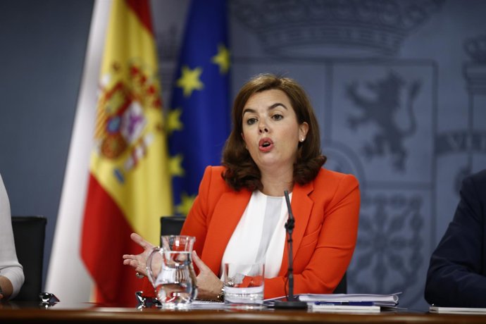 Soraya Santamaría tras el Consejo de Ministros