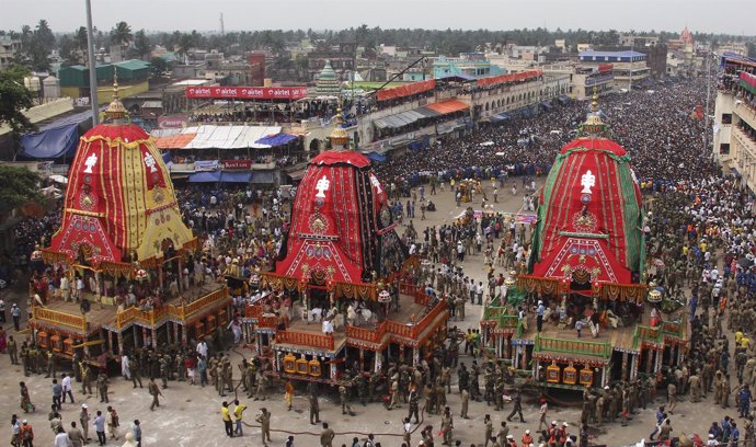 Festival hindú del Rath Yatra en Puri, India