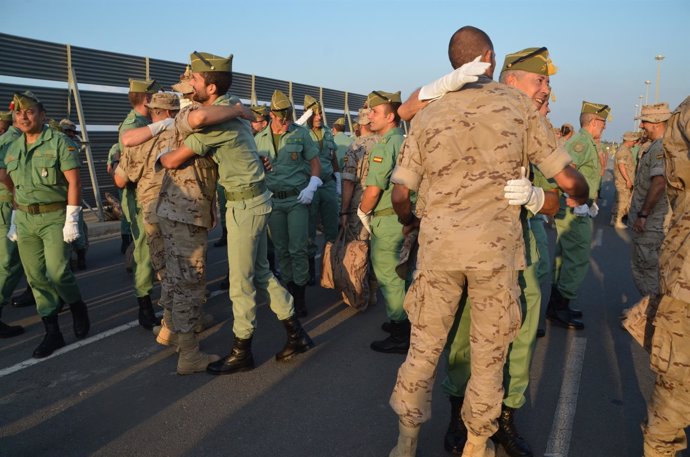 Llegada de contingente de la Legión a Almería                        
