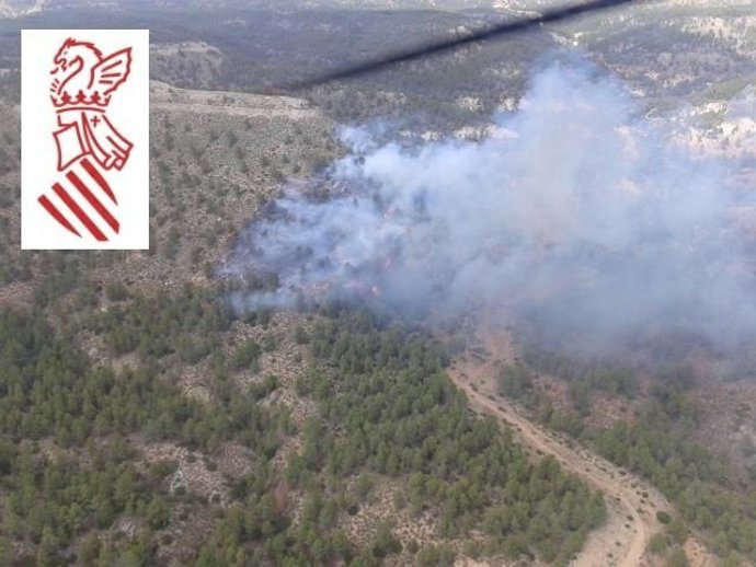 Incendio forestal en Requena