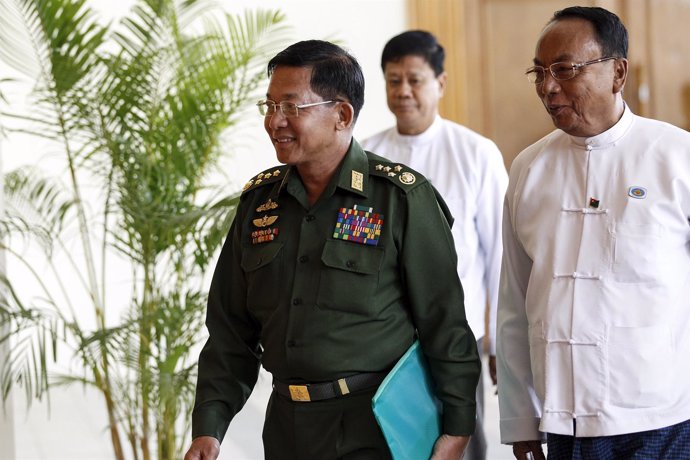 El general Min Aung Hlaing, jefe de Estado Mayor de la Defensa de Birmania