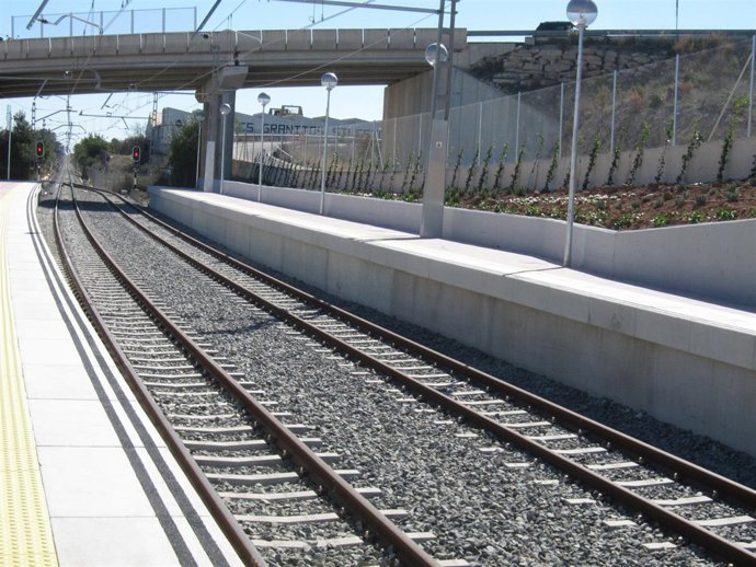 Vías, metro, tren, estación.