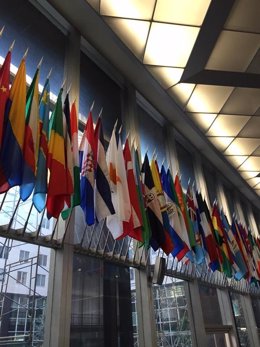 La bandera de Cuba, izada en el Departamento de Estado de EEUU