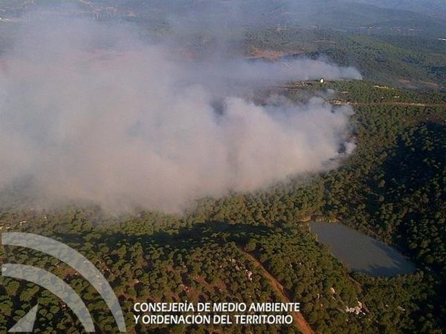 Imagen del incendio forestal en el paraje de La Alcaidesa