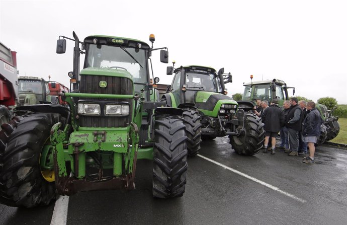 Protesta de ganaderos en la región francesa de Normandía
