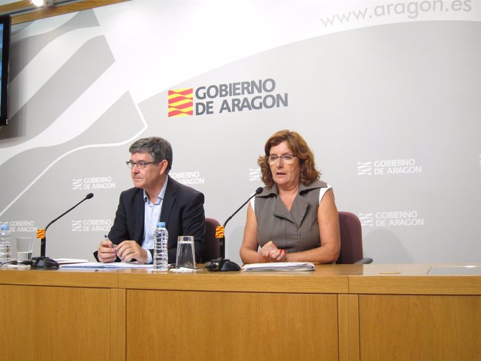 Broto y Guillén, este martes en la rueda de prensa del Consejo de Gobierno