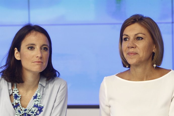 Andrea Levy y María Dolores de Cospedal en Génova