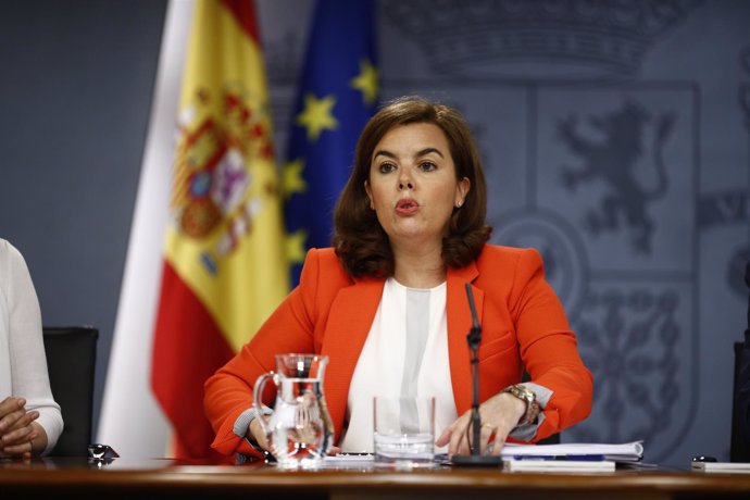 Soraya Santamaría tras el Consejo de Ministros