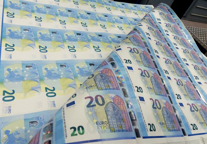 Billete de 20 euros. 