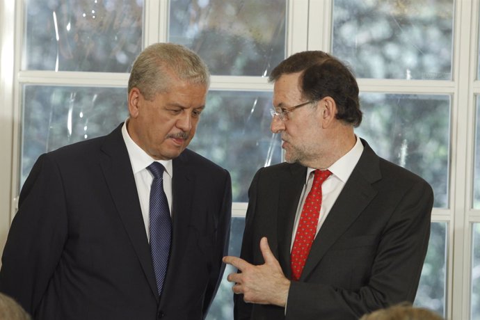 Rajoy y el primer ministro de Argelia, Abdelmalek Sellalla en Moncloa