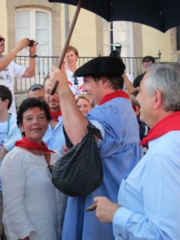 Celedón en la balconada de san miguel
