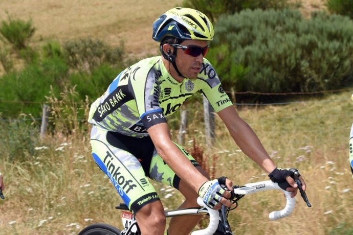 Alberto Contador durante una etapa del Tour 2015