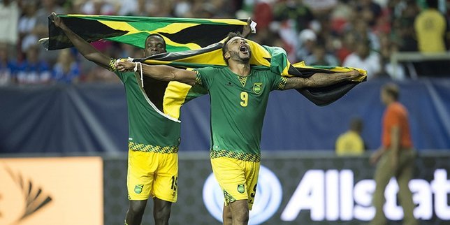 Jamaica celebra su victoria ante los Estados Unidos en la Copa Oro