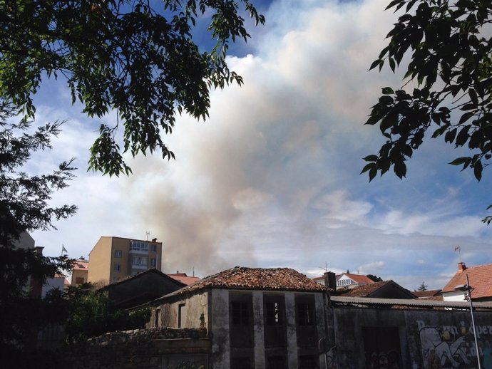 Incendio forestal declarado en Santiago de Compostela