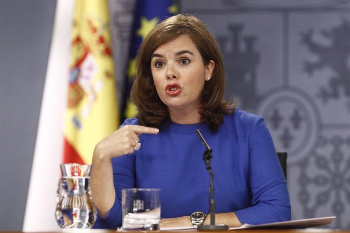 Soraya Santamaría tras el Consejo de Ministros