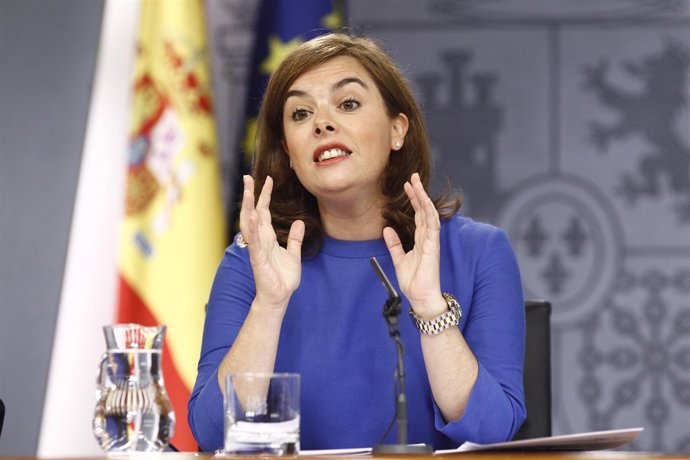 Soraya Santamaría tras el Consejo de Ministros