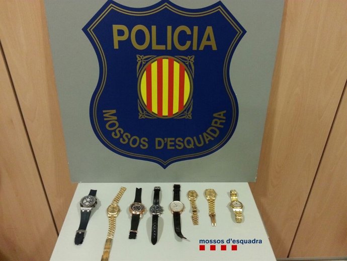 Relojes de gama alta recuperados por los Mossos d'Esquadra