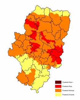 Prealerta roja en Aragón por riesgo de incendios forestales.