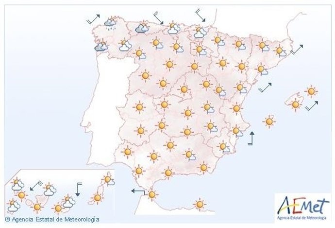 Mapa domingo 27 julio (AEMET)