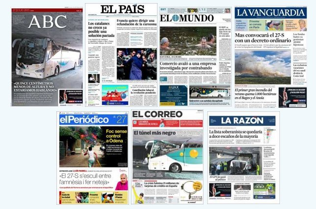 Portadas periódicos 27 de julio