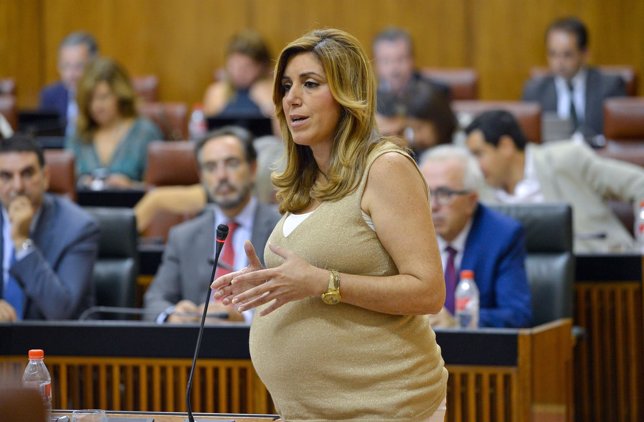 Susana Díaz en la sesión de control al gobierno del Parlamento